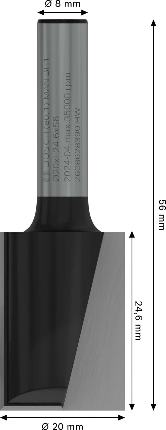 Bosch 2608628390 Vingerfrees - 2 Snijvlakken - Hardmetaal - 20x25mm thumbnail 4