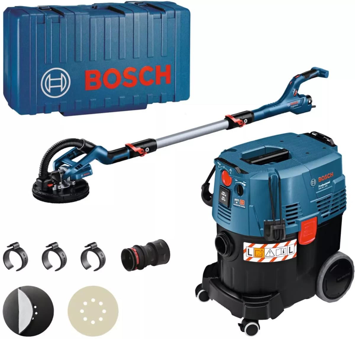 Bosch 0615A5004P Langnek Schuurmachine GTR 55-225 + Bouwstofzuiger GAS 35 L AFC