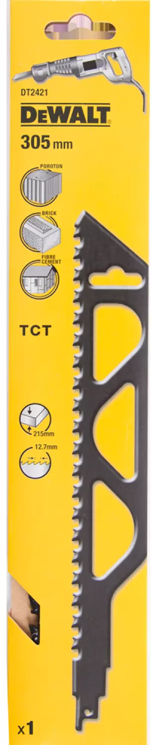 DeWALT DT2421 Reciprozaagblad - 305 X 12,7mm - Cellenbeton/Baksteen/Cement thumbnail 4