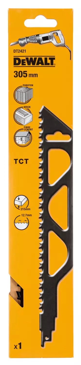 DeWALT DT2421 Reciprozaagblad - 305 X 12,7mm - Cellenbeton/Baksteen/Cement thumbnail 3