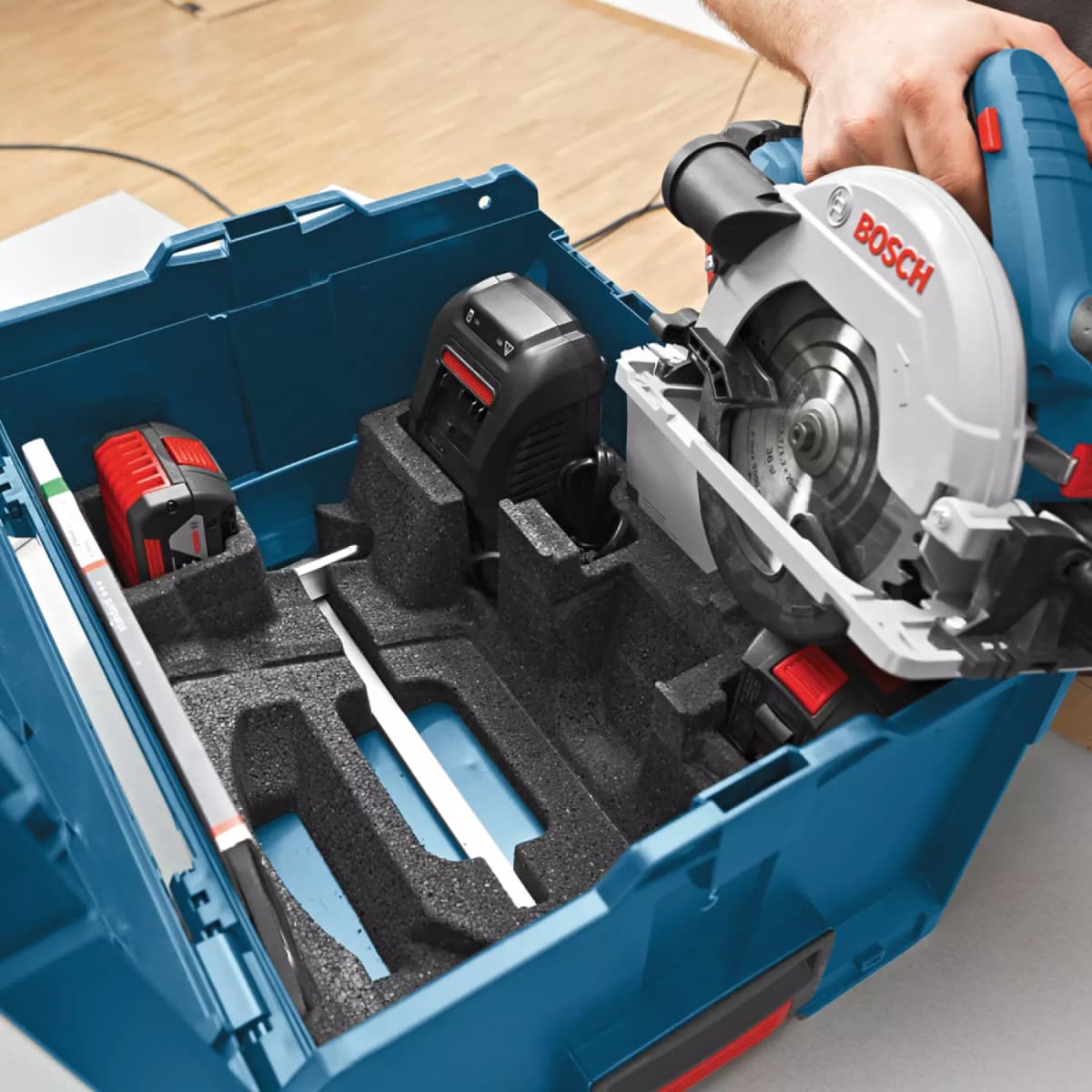 Bosch GKS 18V-57 G 18V Li-Ion Accu Cirkelzaag Body In L-Boxx - 165mm thumbnail 4