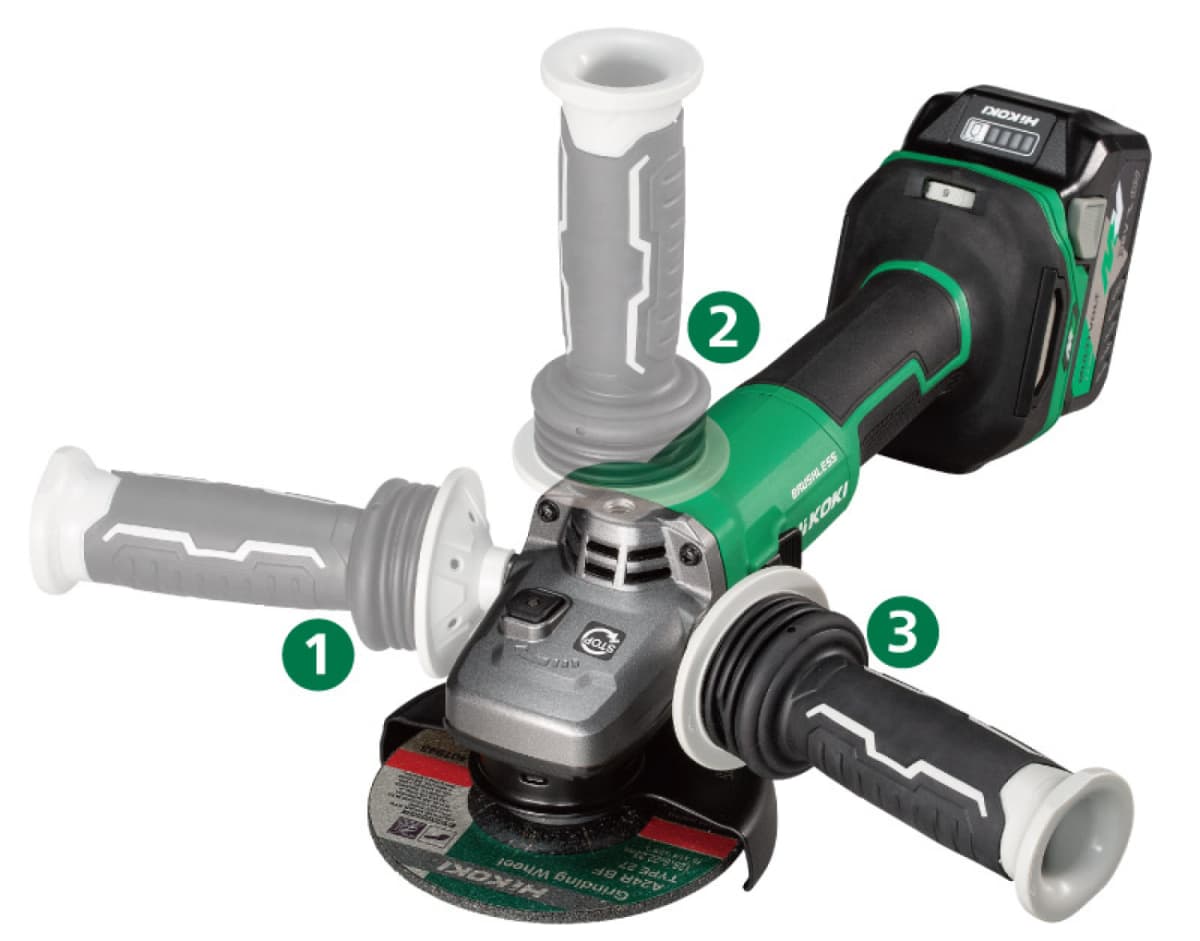 HiKOKI G3613DVFW4Z Accu Haakse Slijpmachine - 1500W - 125mm thumbnail 2