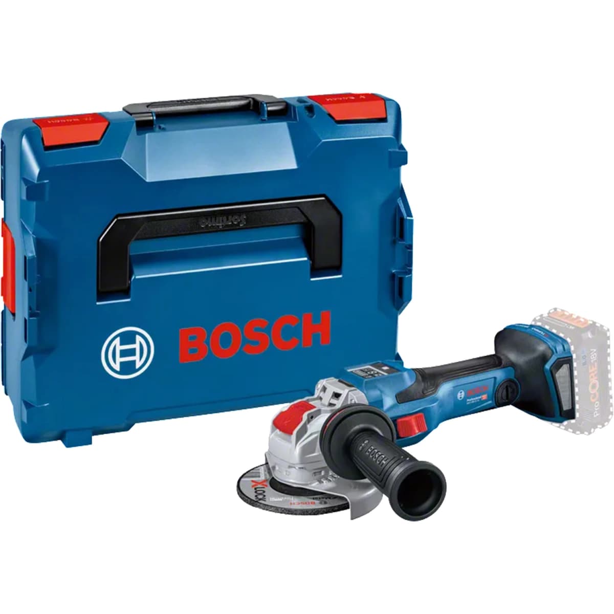 Bosch GWX 18V-15 SC 18V Li-Ion Accu BiTurbo X-LOCK Haakse Slijper Body In L-Boxx - 125 Mm - Variabel - Koolborstelloos