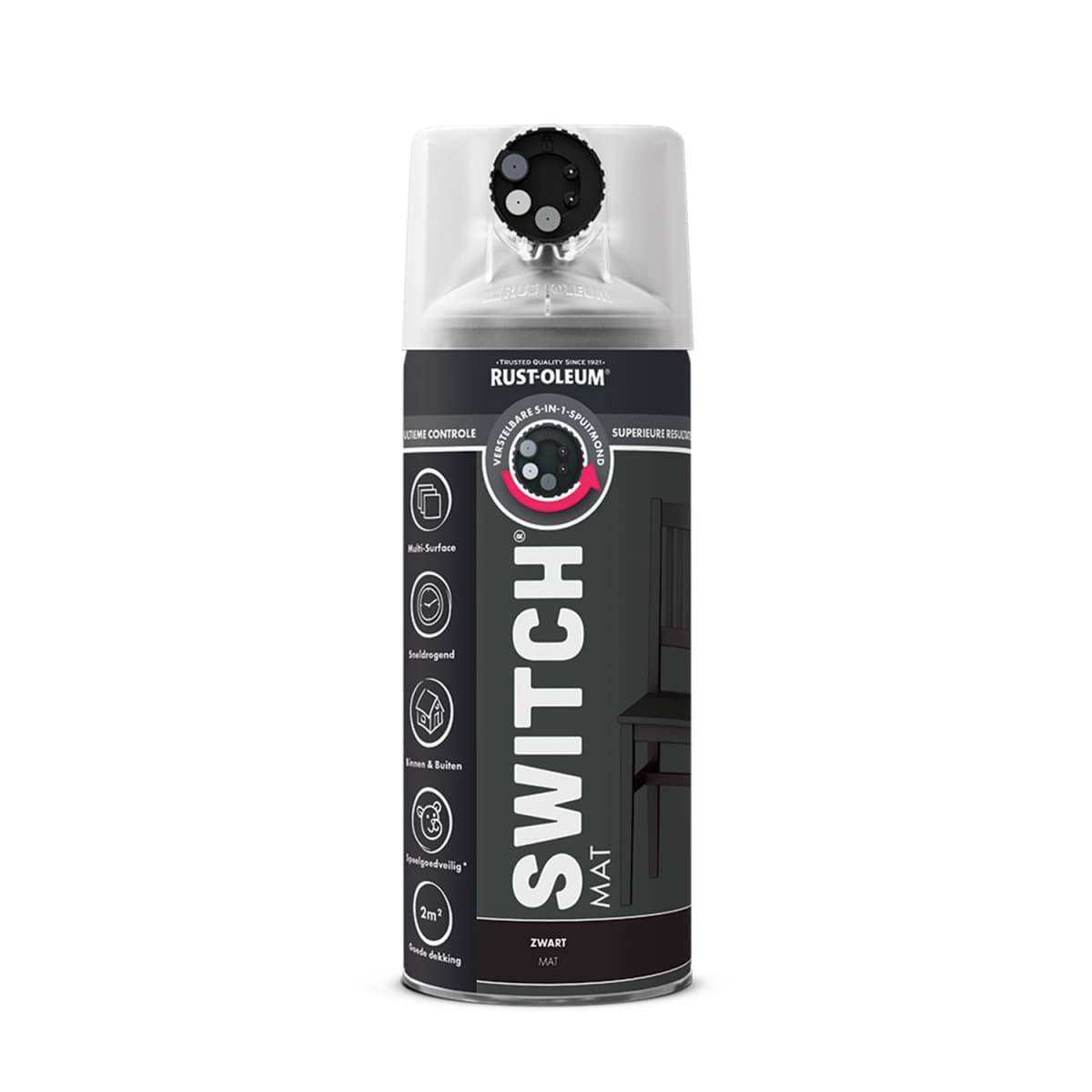 Rust-Oleum Switch Spuitlak - Mat Zwart - 400ml
