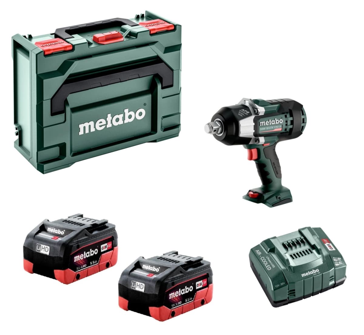 Metabo SSW 18 LTX 1750 BL 18V Li-ion Accu Slagmoersleutel Set (2x 5.5Ah LiHD Accu) In MetaBOX