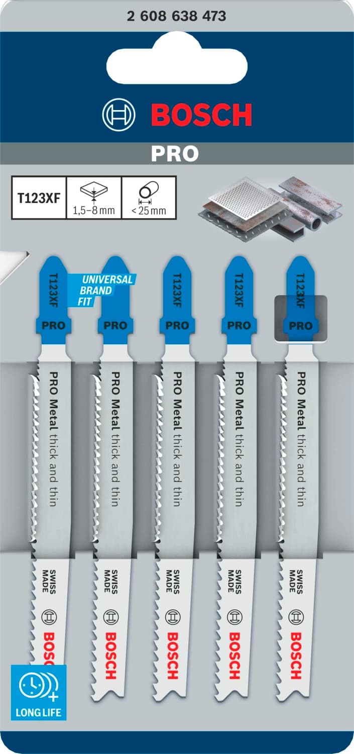 Bosch PRO T123XF Metal Thick And Thin Decoupeerzaagblad - 100mm - Metaal (5st) thumbnail 2