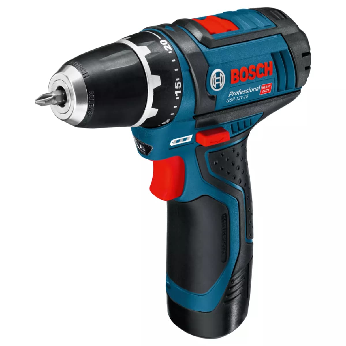 Bosch GSR 12V-15 12V Li-Ion Accu Boor-/schroefmachine Set (1x 4.0Ah + 1x 2.0Ah Accu) In Tas Incl. 39-delige Accessoireset thumbnail 4