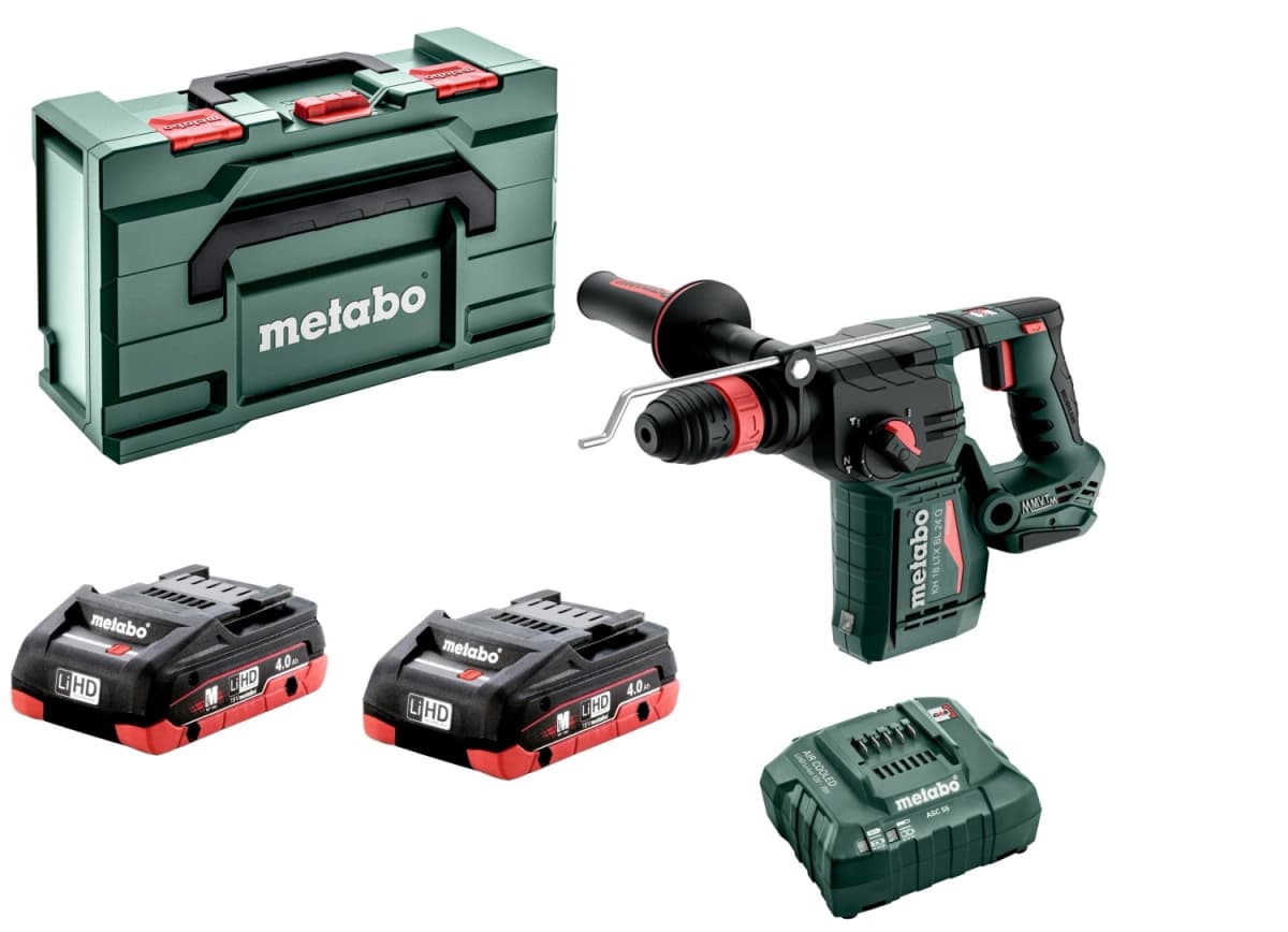Metabo KH 18 LTX BL 24 Q 18V Li-ion Accu Combihamer Set (2x 4.0Ah LiHD Accu) In MetaBOX
