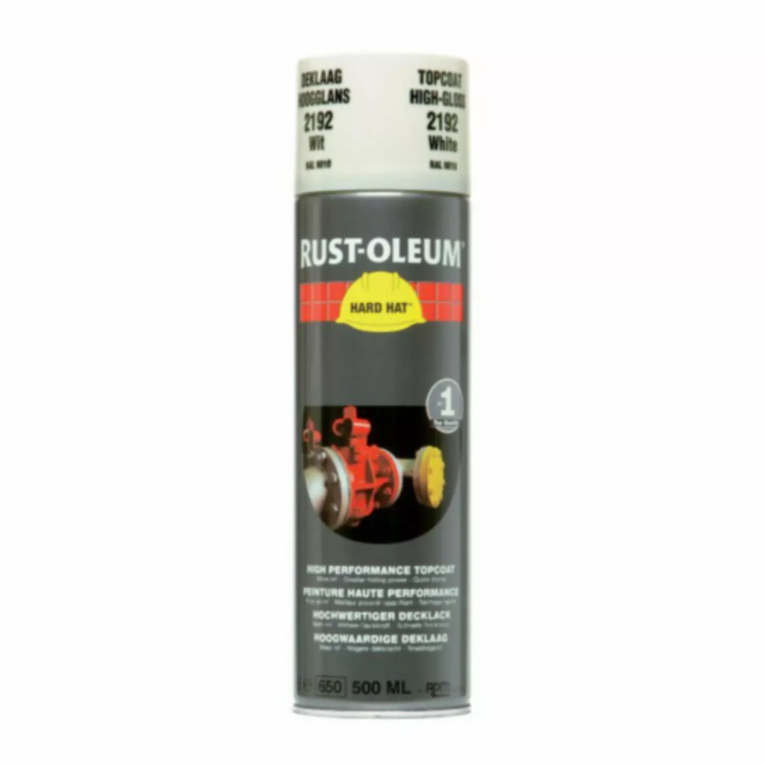 Rust-Oleum Hard Hat Topcoat Spray - Wit - 0,5L