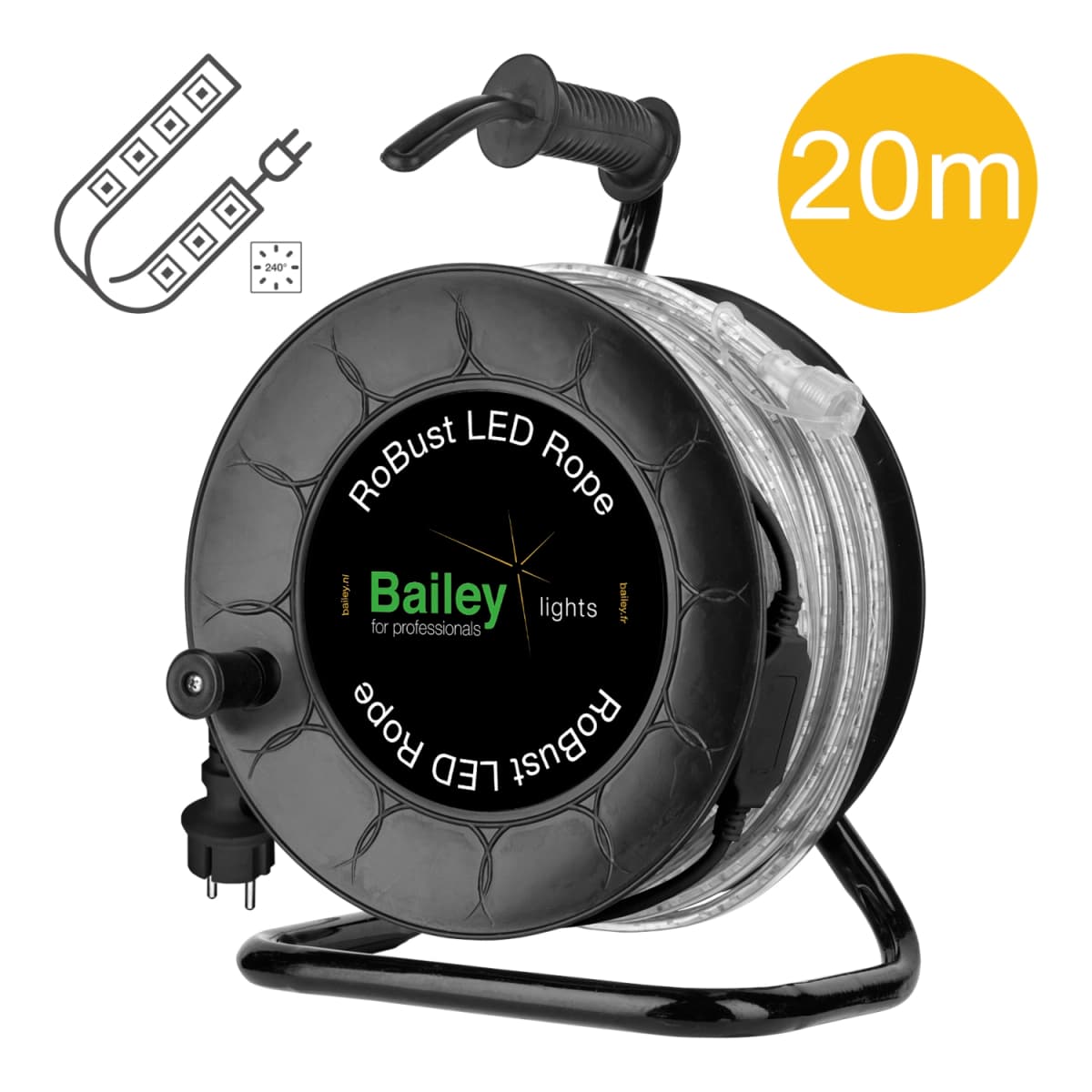 Bailey 146507 RoBust LED Lichtslang Tweezijden In Haspel - IP65 - 840Lm/m - 20m