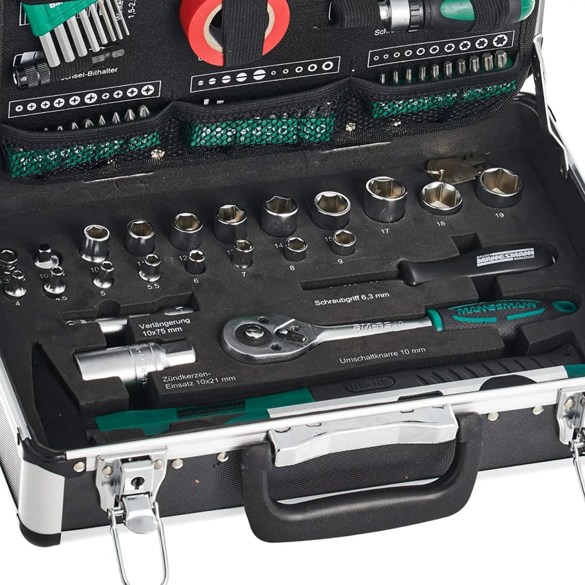 Brüder Mannesmann 29067 Gereedschapset In Aluminium Koffer - 90-delig thumbnail 3