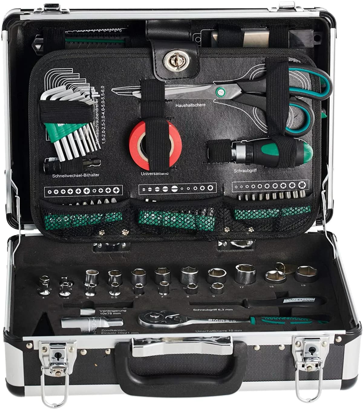 Brüder Mannesmann 29067 Gereedschapset In Aluminium Koffer - 90-delig thumbnail 4