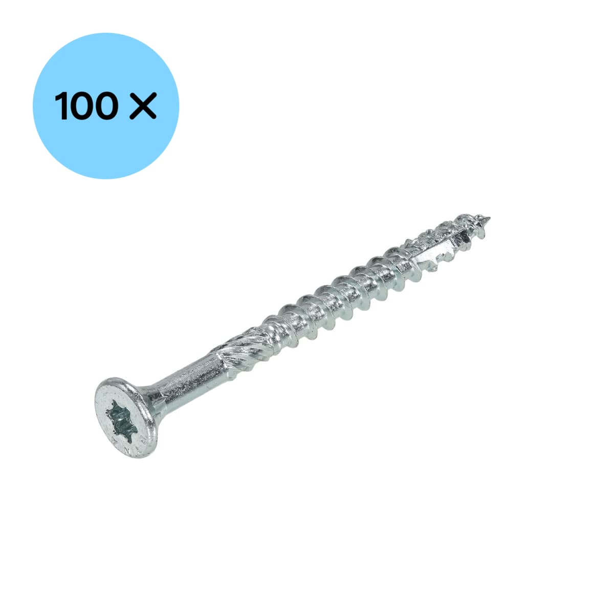 DynaPlus 0281.01.50601 Constructieschroef - TX30 - 6.0 X 100/55mm - Platkop - Deeldraad - Verzinkt (100st) thumbnail 2