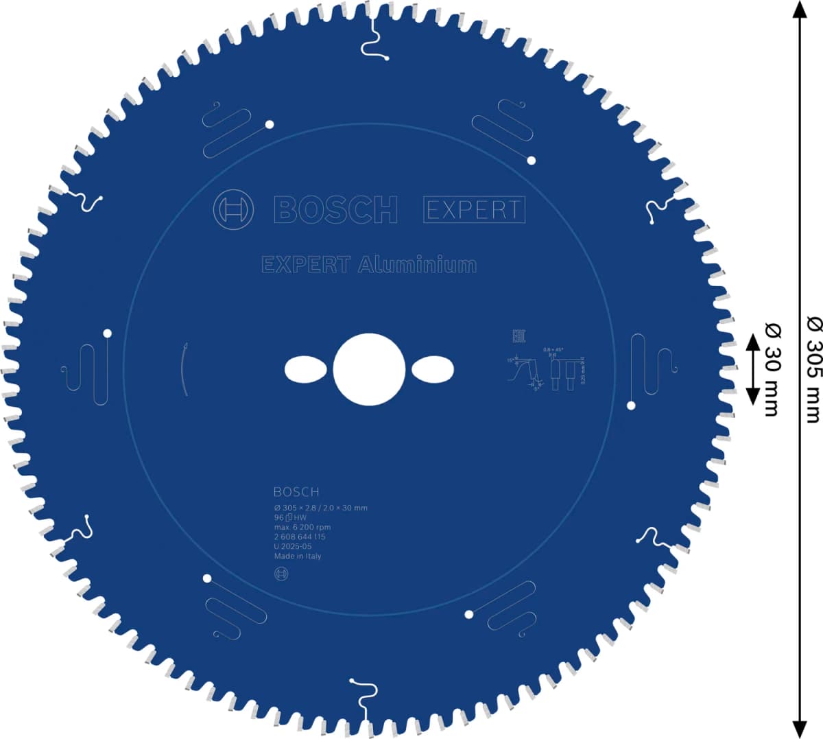 Bosch 2608644115 EXPERT Cirkelzaagblad - 305 X 30 X 96T - Aluminium thumbnail 4