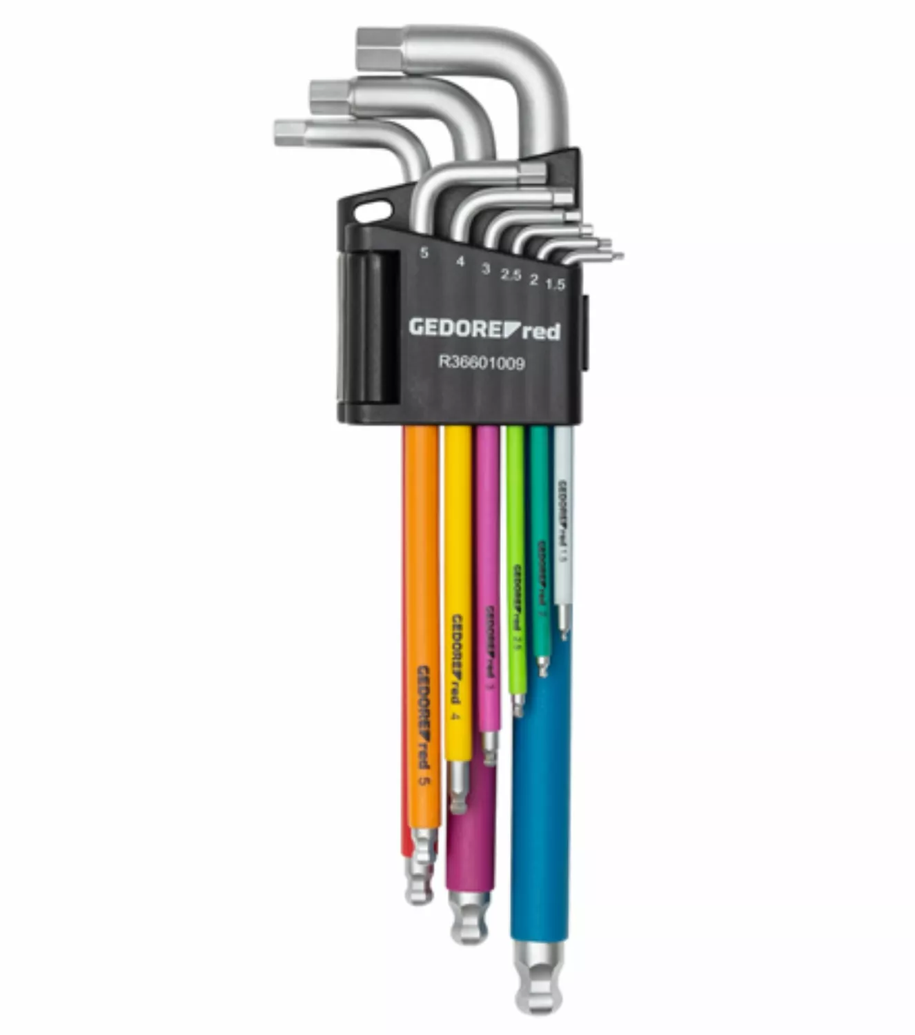 Gedore RED R36601009 - Haakse Inbussleutelset - IN - 1,5-10mm - Multicolor - 9-delig thumbnail 2