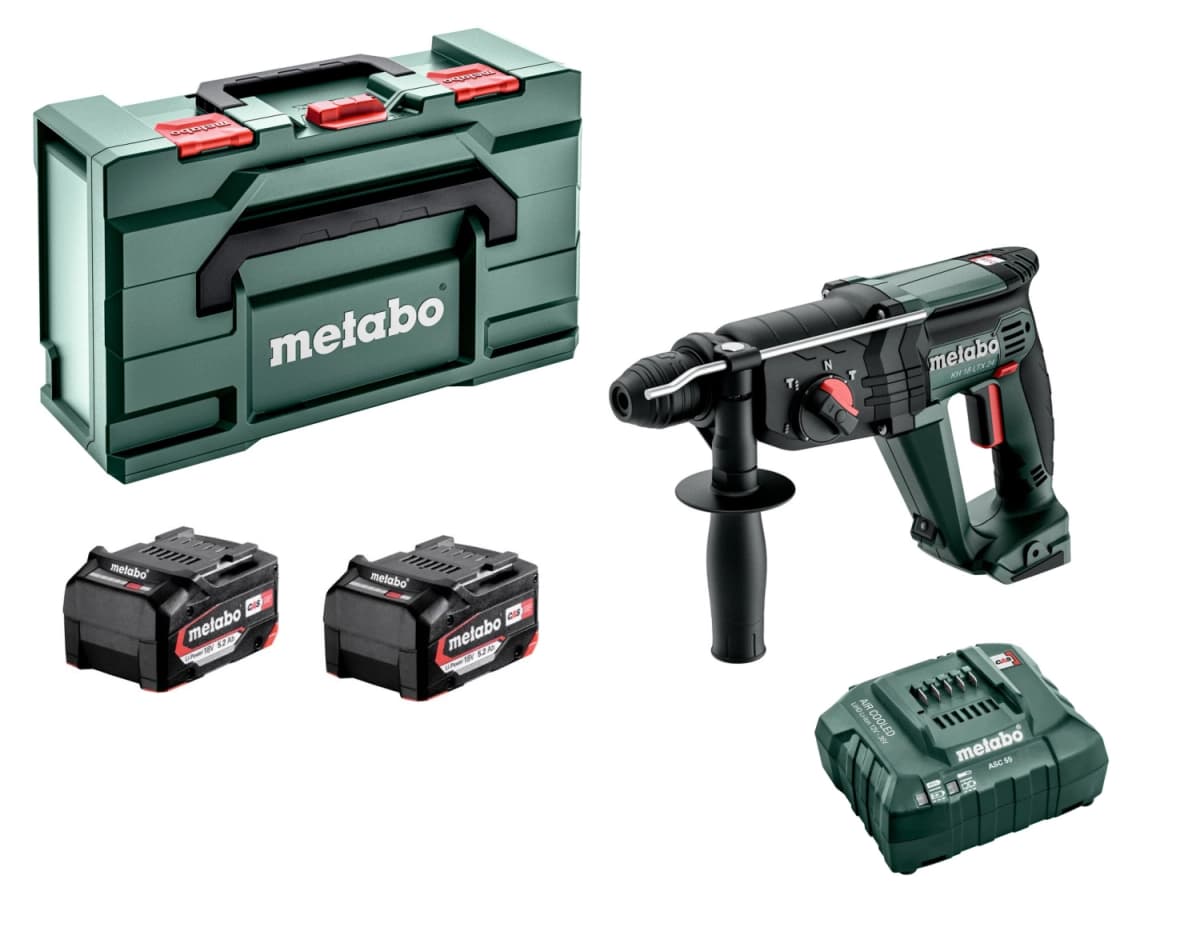 Metabo KH 18 LTX 24 18V Li-ion Accu Combihamer Set (2x 5.2Ah Li-Power Accu) In MetaBOX