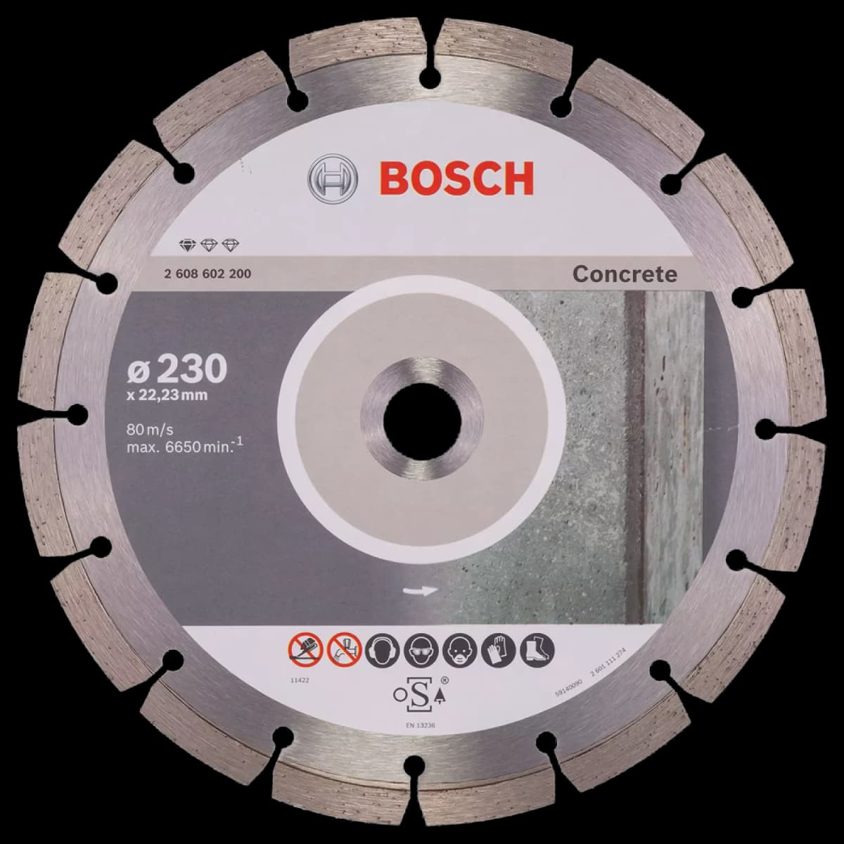 Bosch 2608602200 Standard Diamantdoorslijpschijf - 230 X 22,23mm - Beton