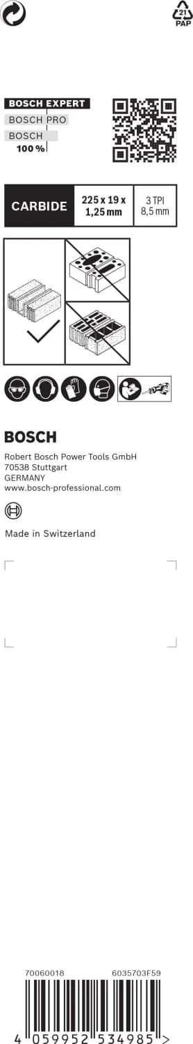Bosch 2608900408 EXPERT Reciprozaagblad S1141HM Aerated Concrete thumbnail 3