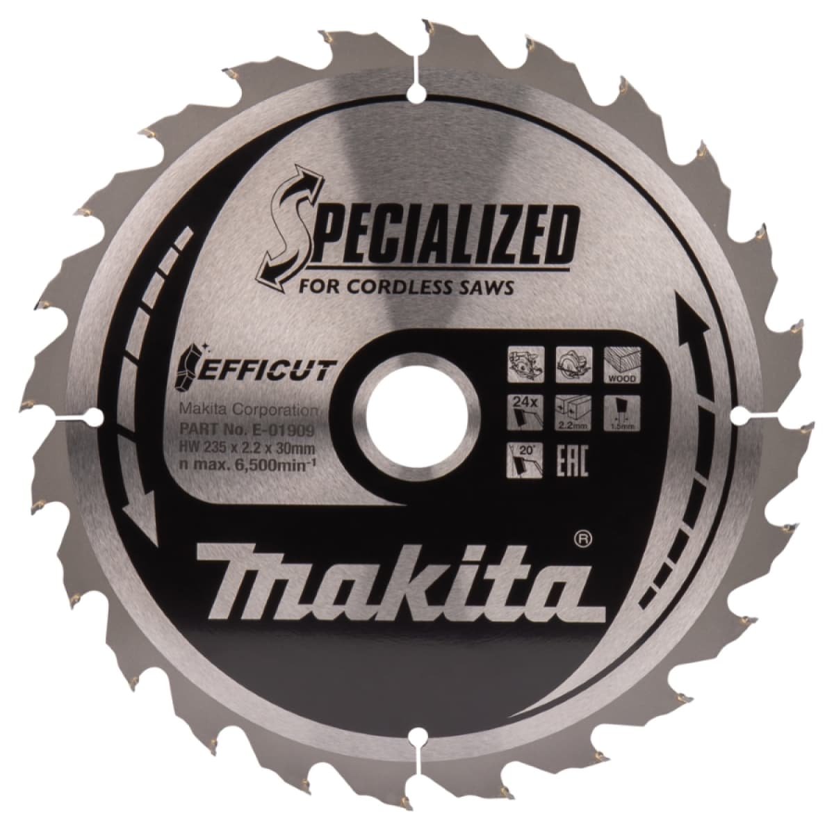 Makita E-01915 Efficut Cirkelzaagblad Hout - 235x30x2,2mm 24T