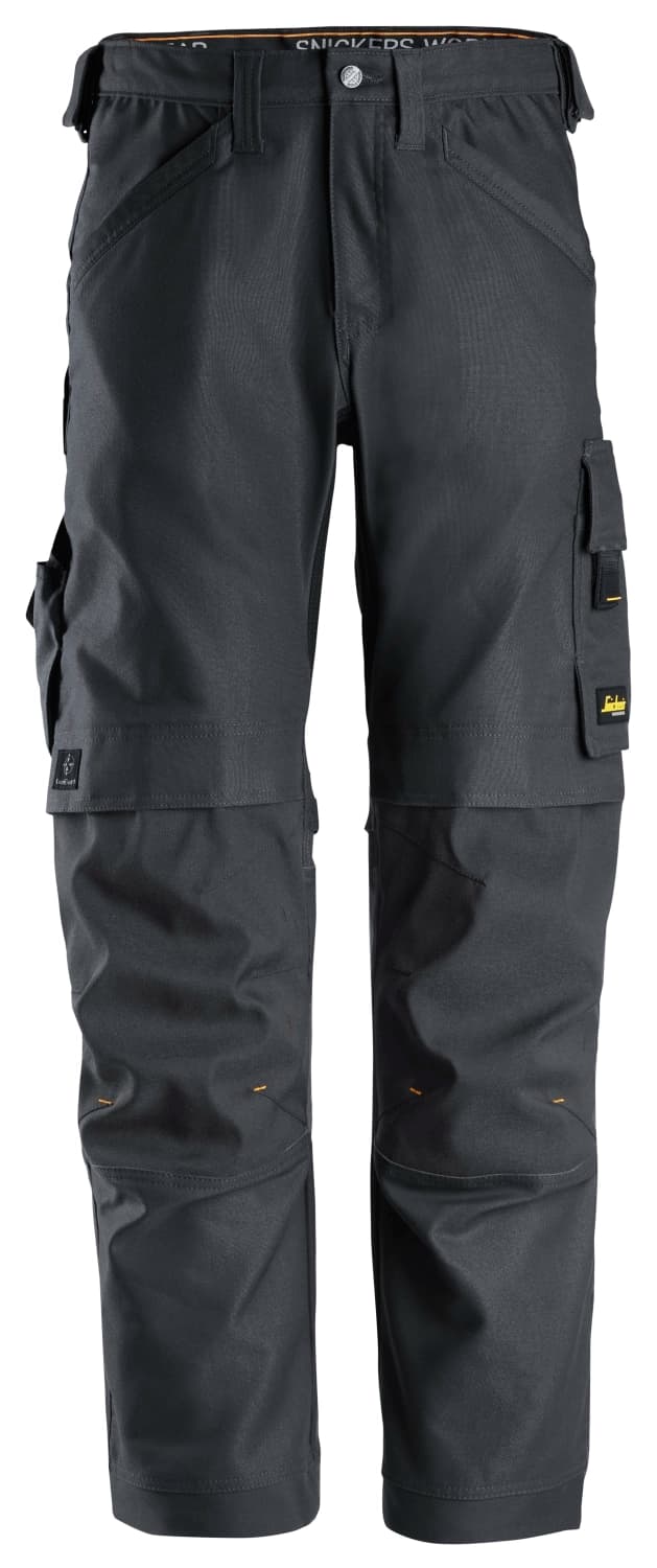 Snickers 6324 AW Werkbroek Canvas+ Stretch - Staal Grijs - Maat 056