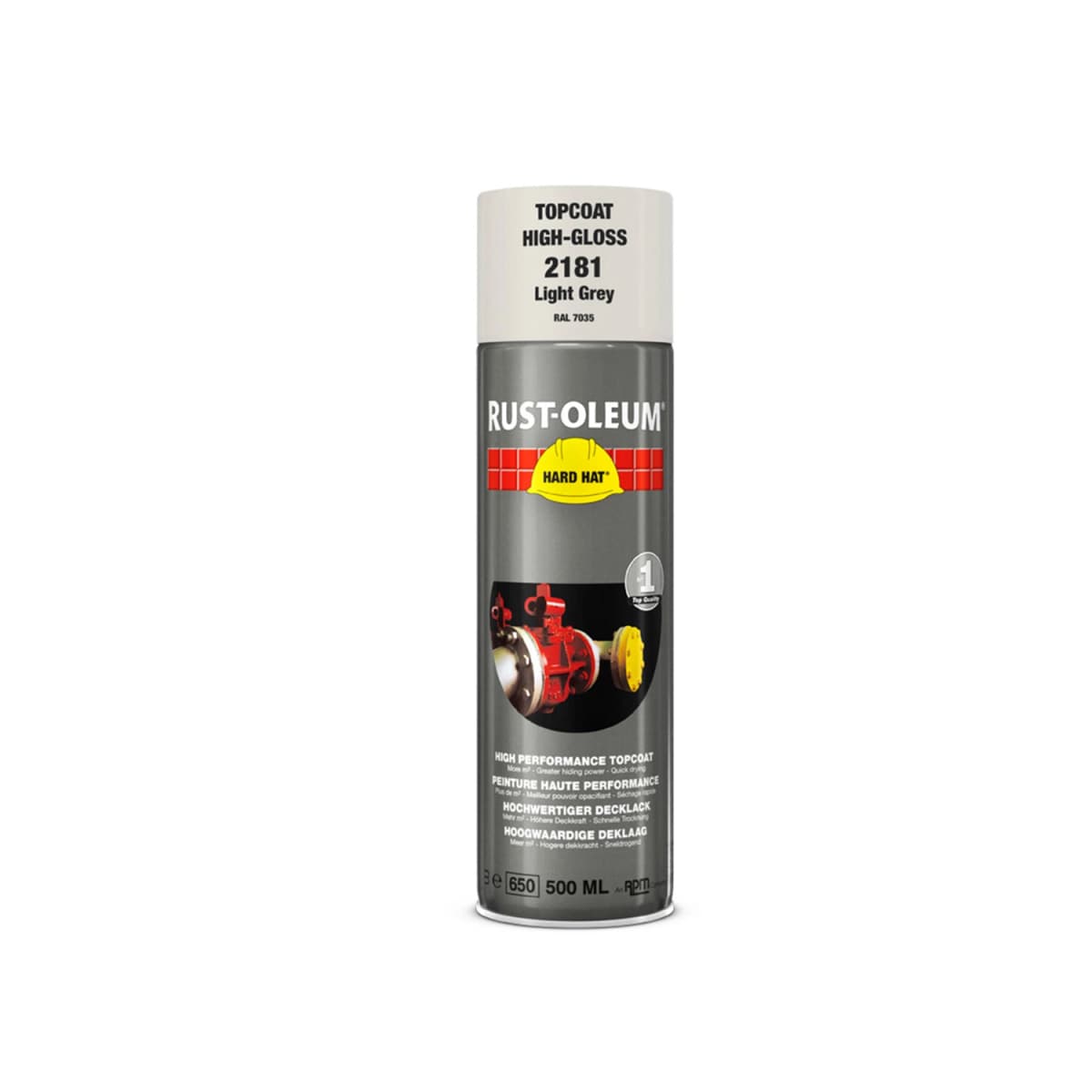 Rust-Oleum Hard Hat Topcoat Spray - Lichtgrijs - 0,5L