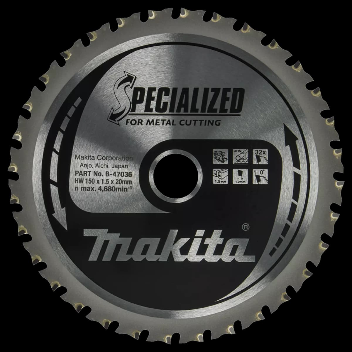 Makita B-47036 Cirkelzaagblad - 150 X20 X 32T - Metaal thumbnail 4