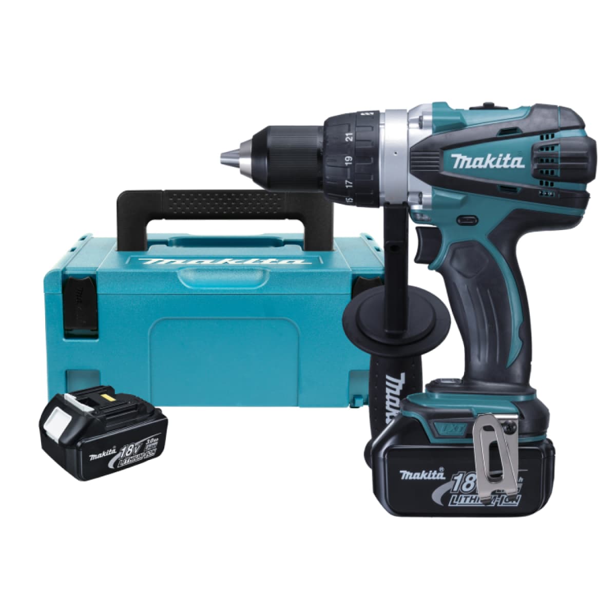 Makita BDF458RFJ 18V Li-Ion Accu Boor-/schroefmachine Set (2x 3.0Ah Accu) In Mbox