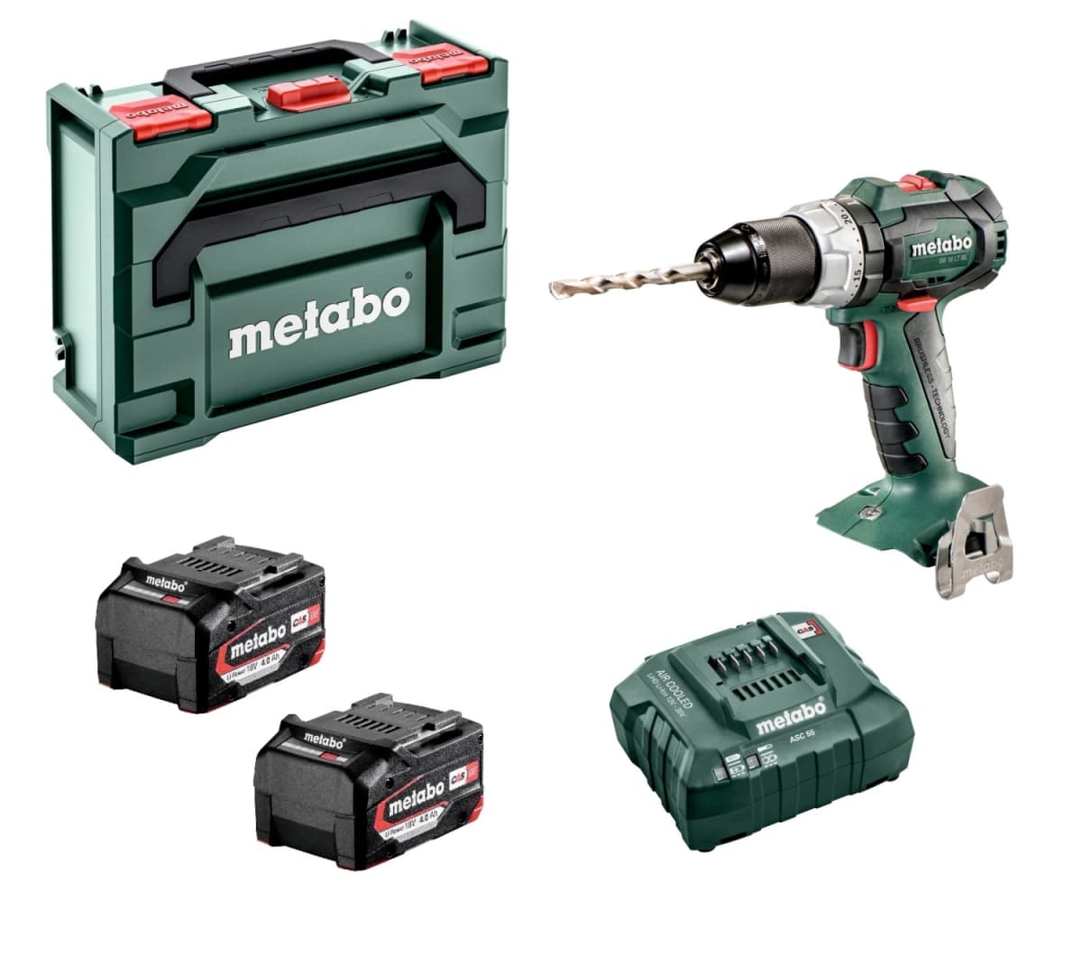 Metabo SB 18 LT BL 18V Accu Klopboor- /schroefmachine Set (2x Li-Power 4.0Ah Accu) In MetaBOX - Koolborstelloos