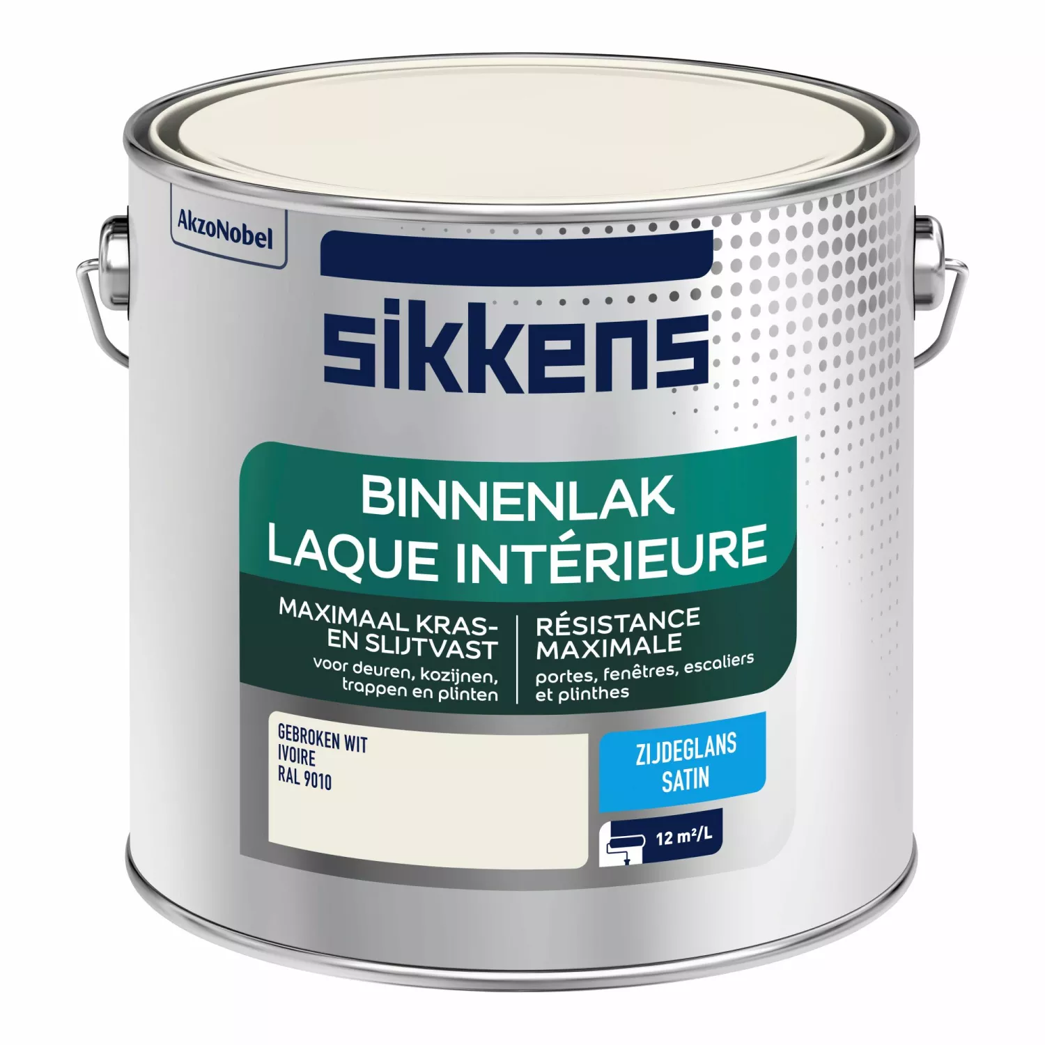 Sikkens Binnenlak Zijdeglans - Ral 9010 - 2,5L