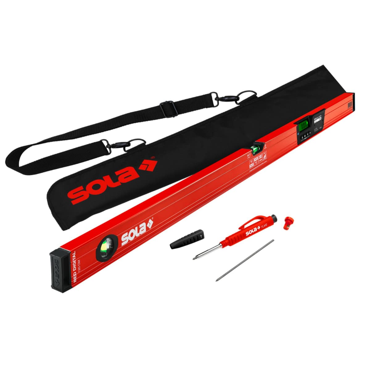 Sola RED 120 DIGITAL Digitale Waterpas Incl. TLM2 Marker En Beschermtas - 1200mm