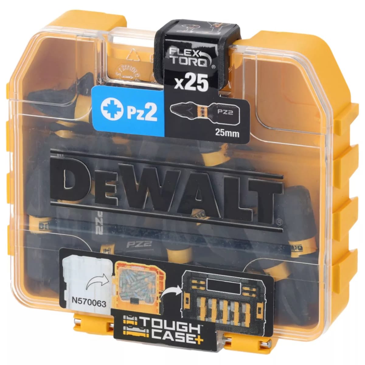DeWALT DT70556T Pz2 Extreme Impact Torsion Bit Set In Tic Tac Dispenser - 25mm (25st)