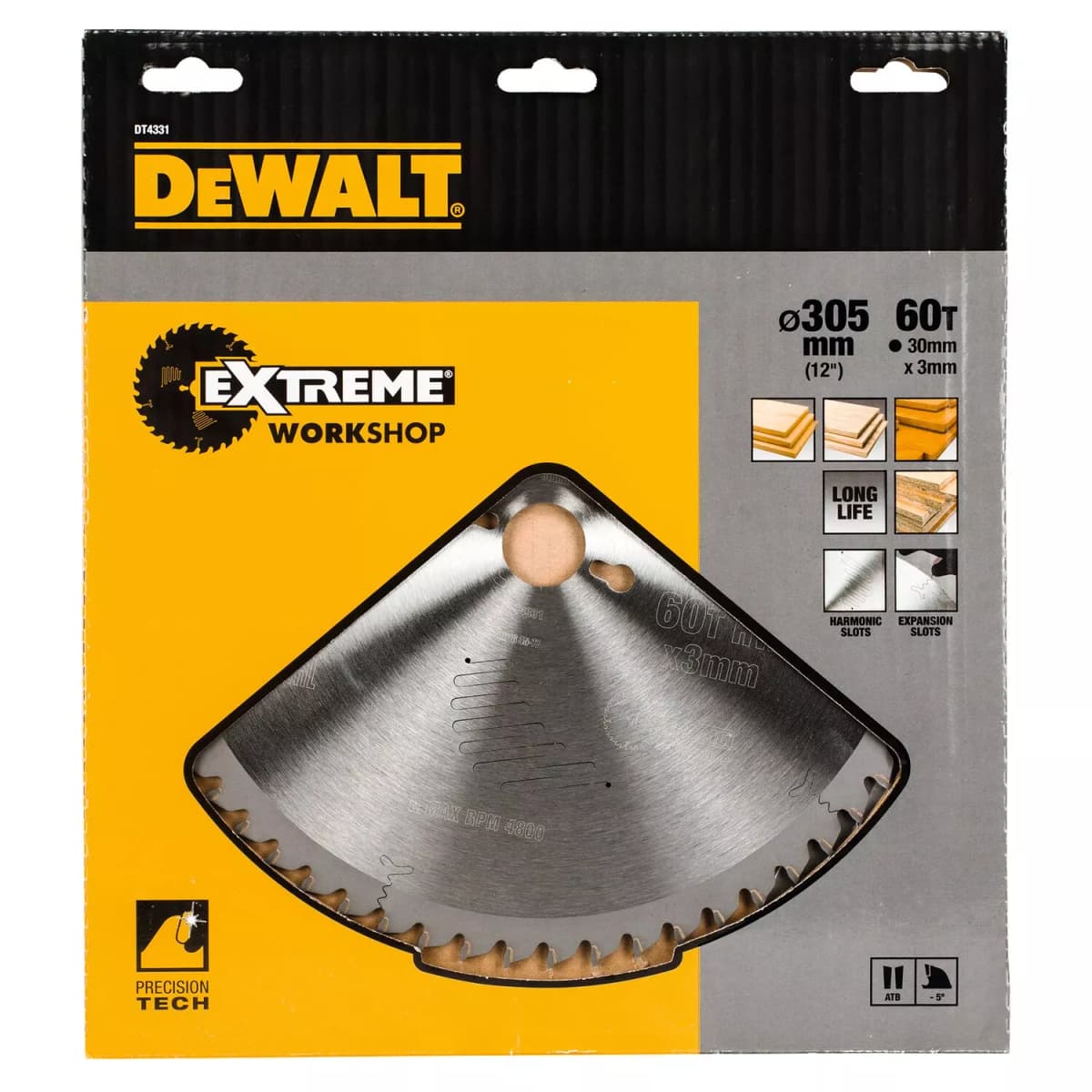 DeWALT DT4331 Extreme Cirkelzaagblad - 305 X 30 X 60T - Multiplex / Hout / MDF thumbnail 2