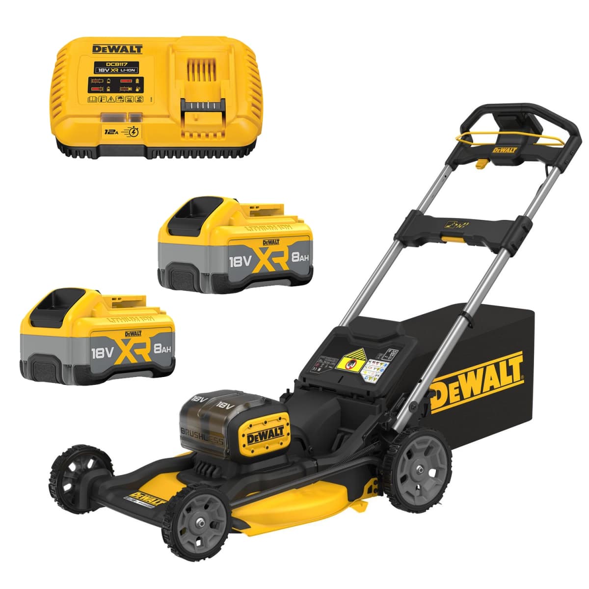 DeWALT DCMWP134W2 18V XR Li-Ion Accu Grasmaaier Set (2x 8.0Ah Accu) - Koolborstelloos - 53cm