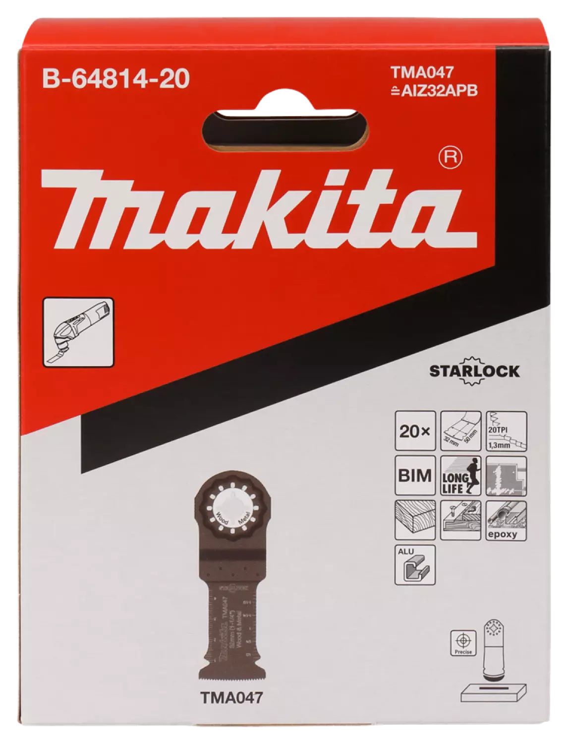 Makita B-64814-20 / TMA047 Invalzaagblad - 32x50mm (20st.) thumbnail 3