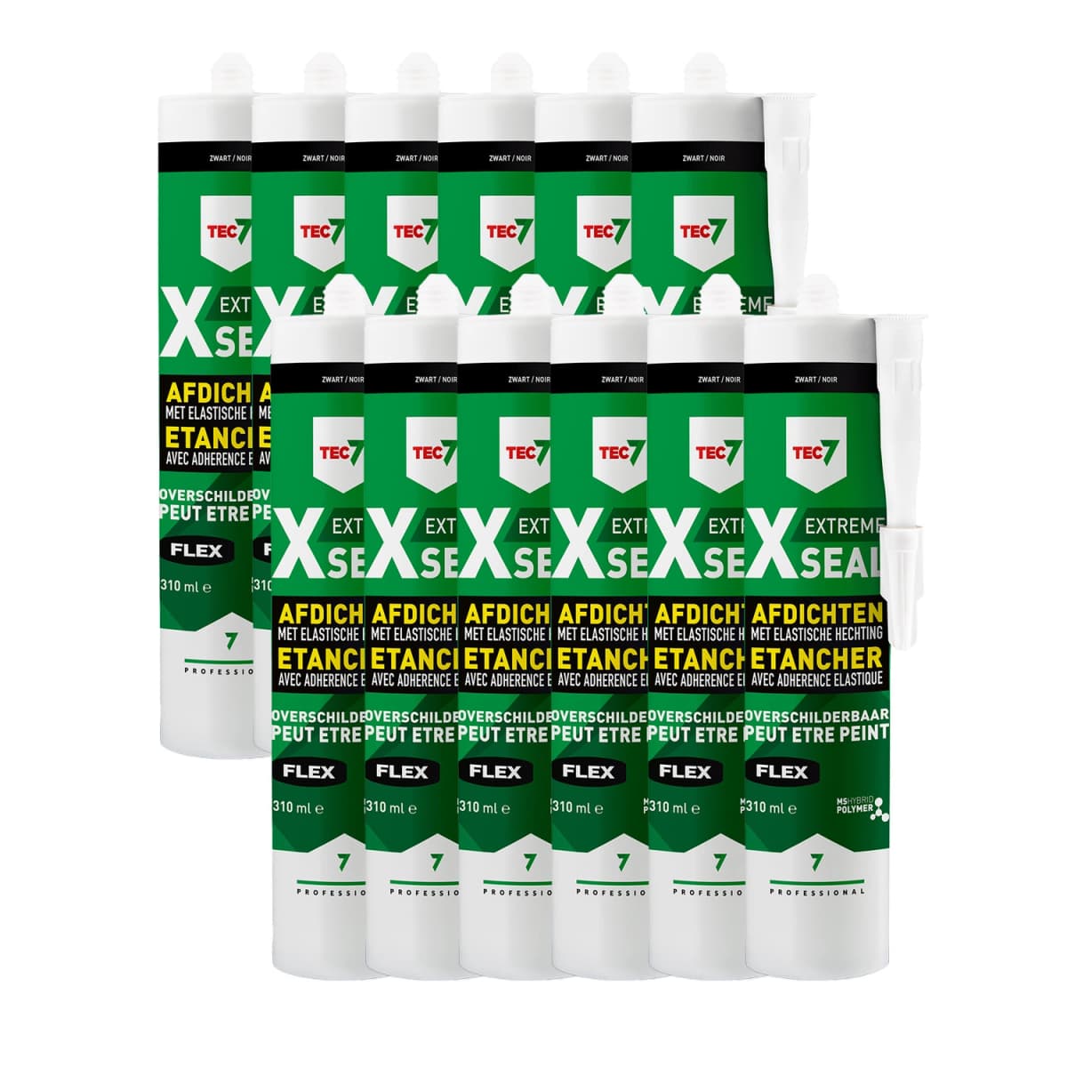 TEC7 528013000 X-seal Afdichtingskit - Zwart - 310ml (12st)