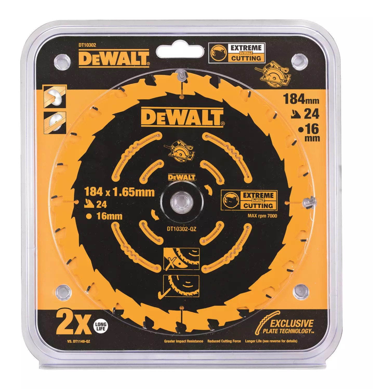 DeWALT DT10302 Extreme Cirkelzaagblad - 184 X 16 X 24T thumbnail 3