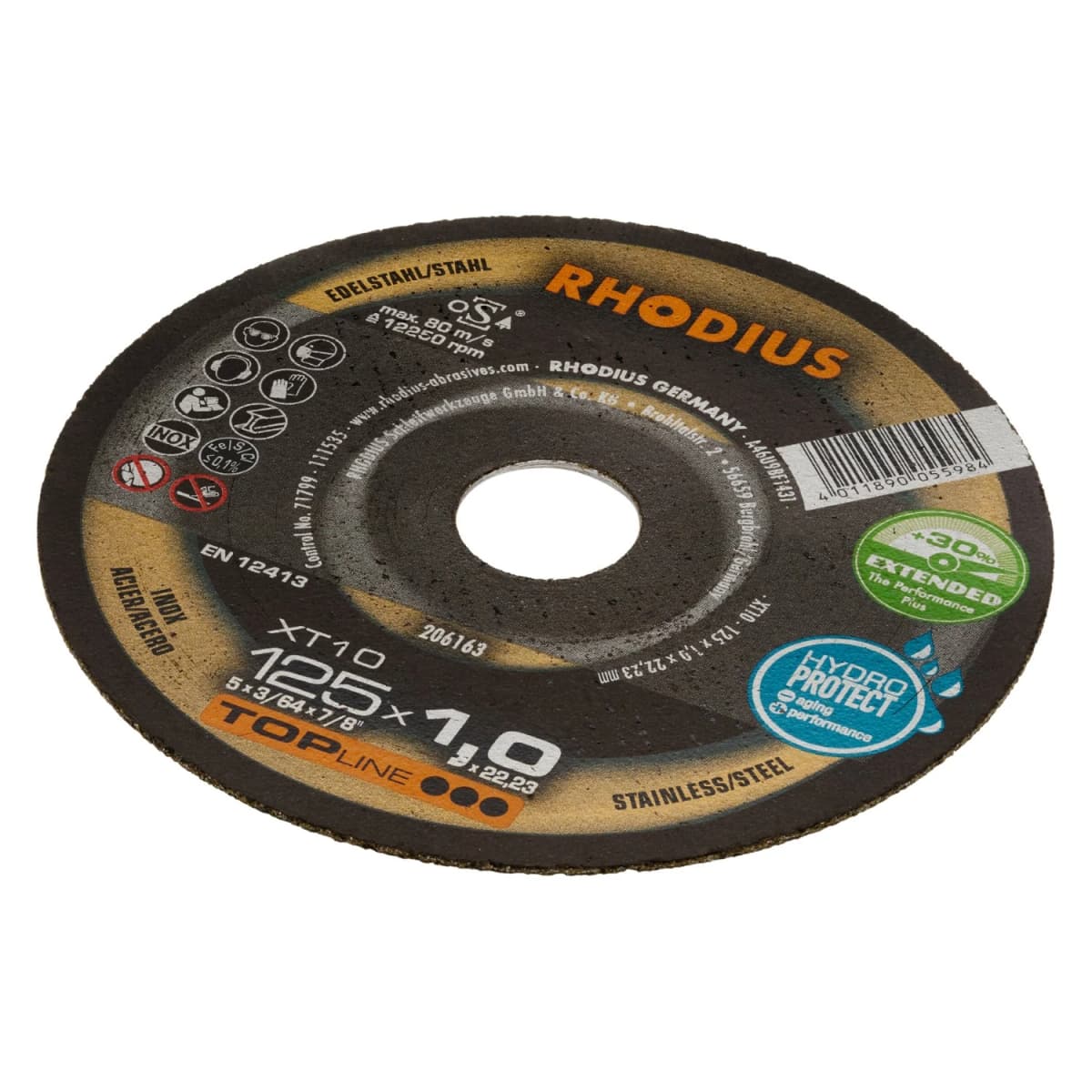 Rhodius 206163 XT10 TOPline Lll Doorslijpschijf Extra Dun 125 X 22,23 X 1,0mm (50 St) thumbnail 2