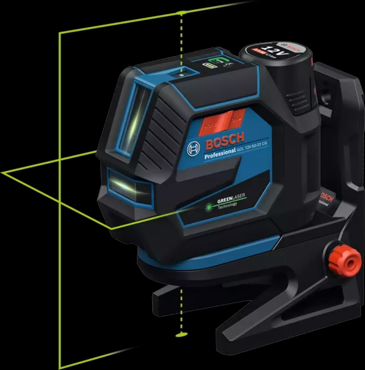 Bosch GCL 12V-50-22 CG 12V Accu Kruislijnlaser Set (1x2.0Ah) In L-Boxx thumbnail 2