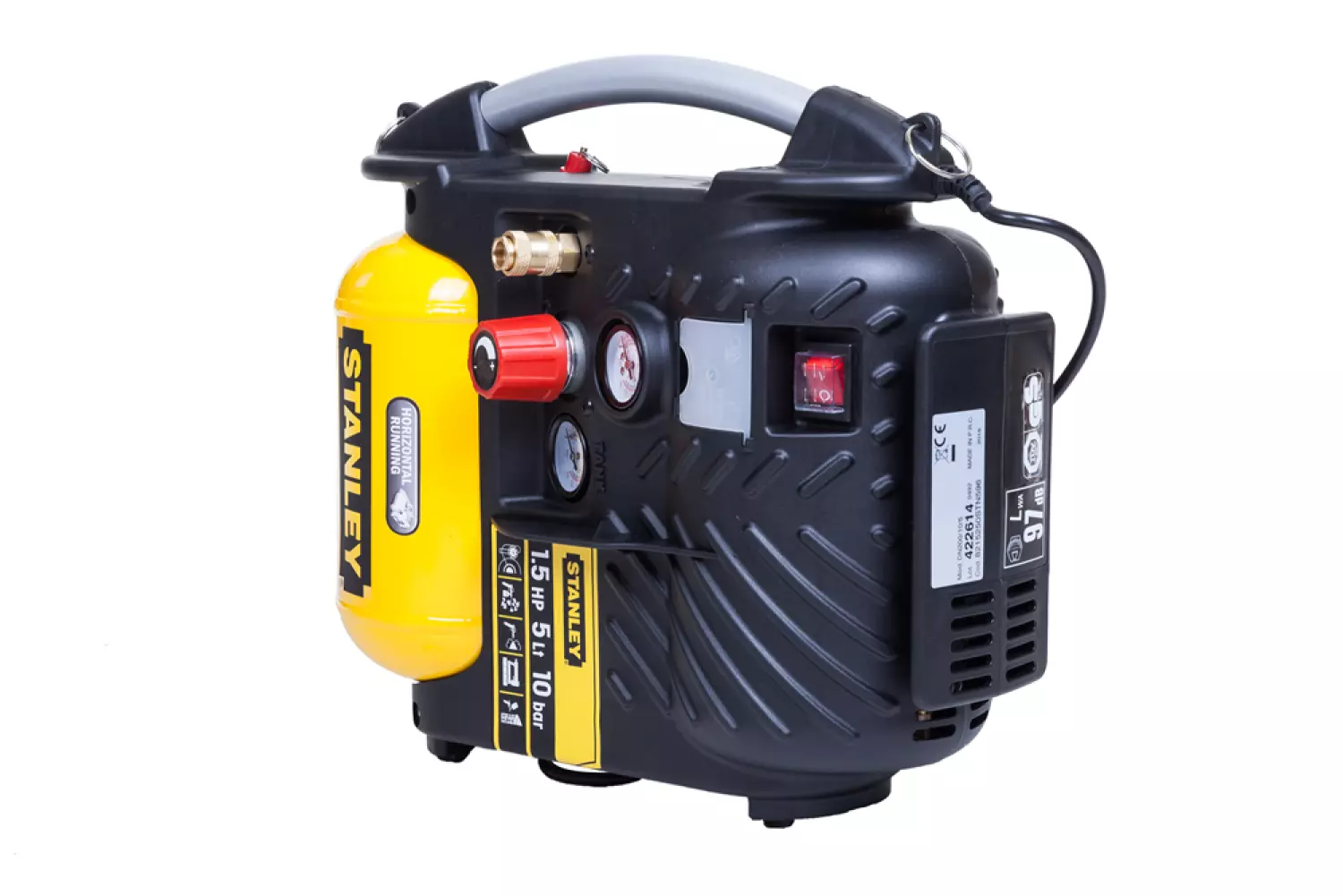 Stanley 8215250STN596 Compressor - DN200/10/5 - Olievrij - 10bar - 1100W thumbnail 3