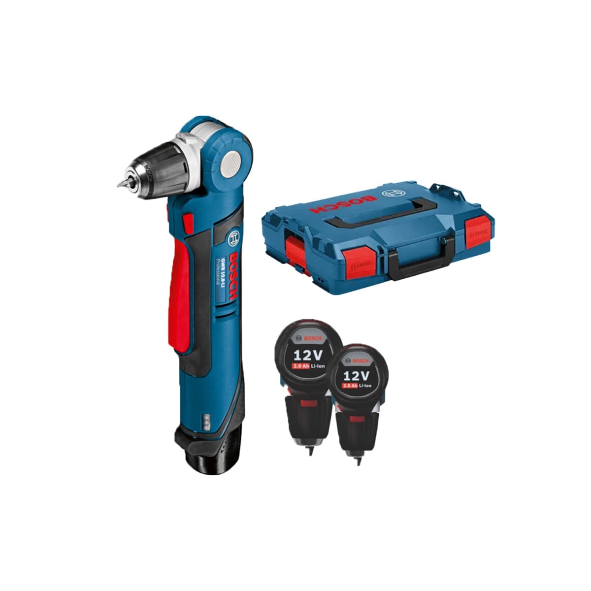 Bosch GWB 12V-10 12V Li-Ion Accu Haakse Boor-/schroefmachine Set (2x 2.0Ah Accu) In L-Boxx