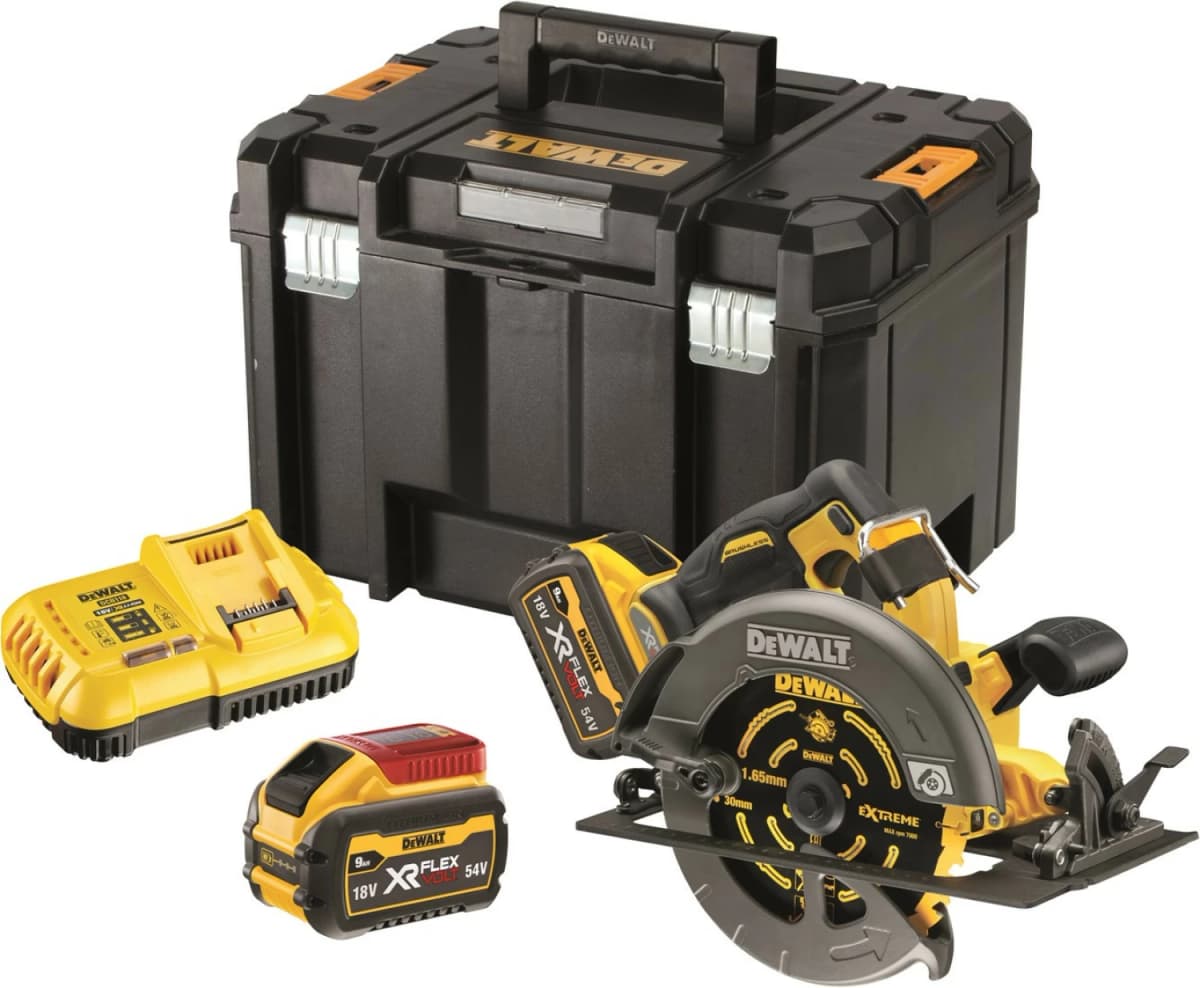 DeWALT DCS578X2-QW 54V Li-ion XR FlexVolt Accu Cirkelzaag Set (2x 9.0Ah) In TSTAK - 190mm