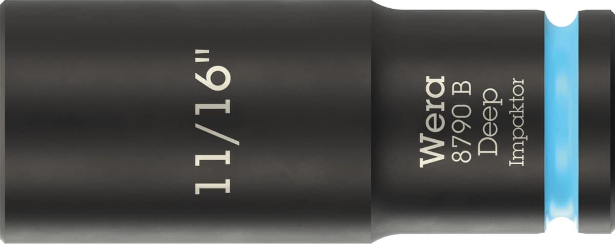 Wera 05005571001 8790 B Impaktor Deep Lange Krachtdop - 11/16"- Zeskant - 63mm
