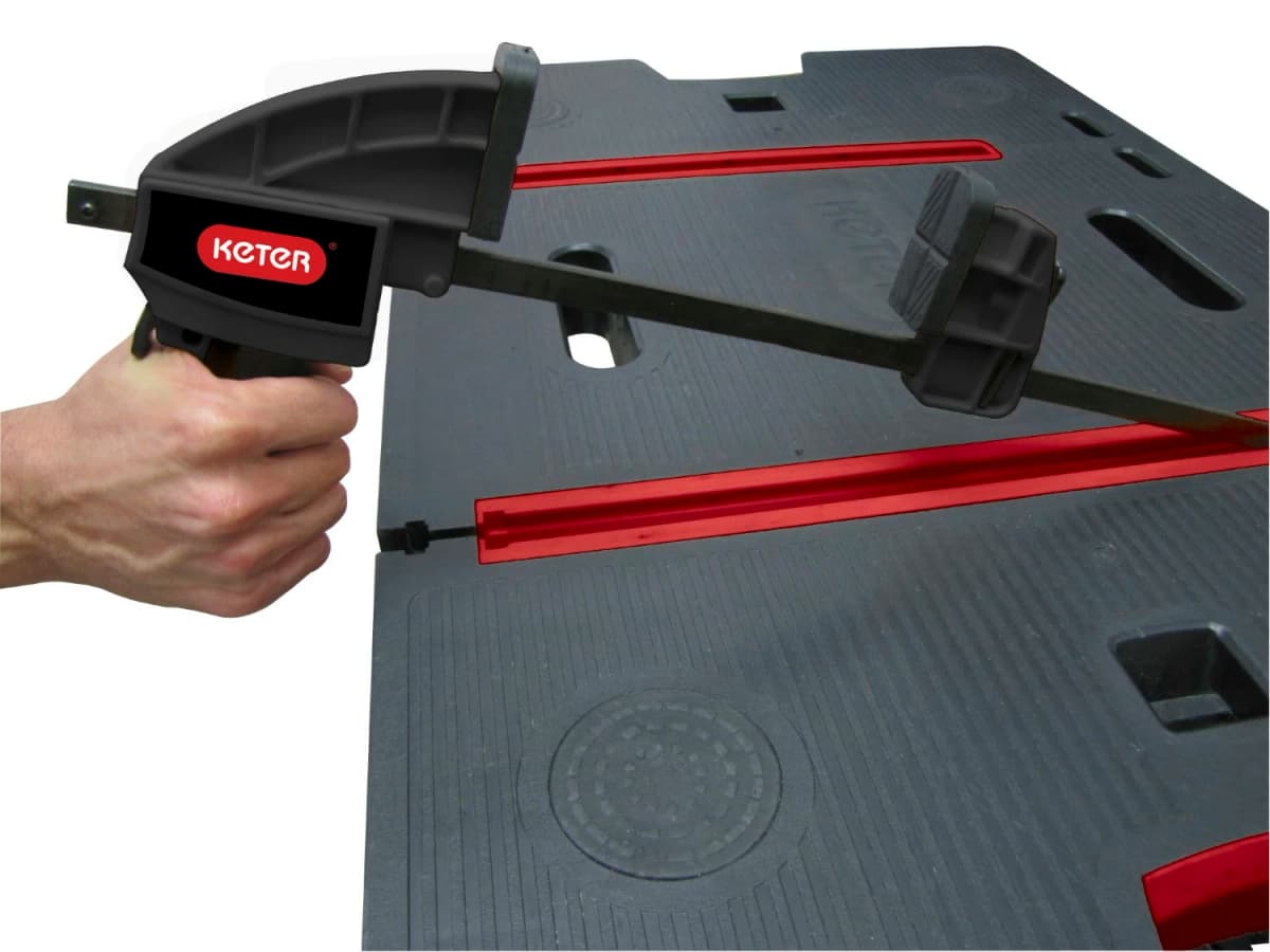 Keter 237005 Inklapbare Werkbank - Zwart/Rood - Draagcapaciteit 450 Kg thumbnail 2