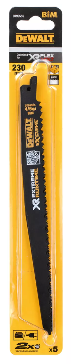 DeWALT DT99555 Reciprozaagblad - 230mm - Hout Met Spijkers (5st) thumbnail 2