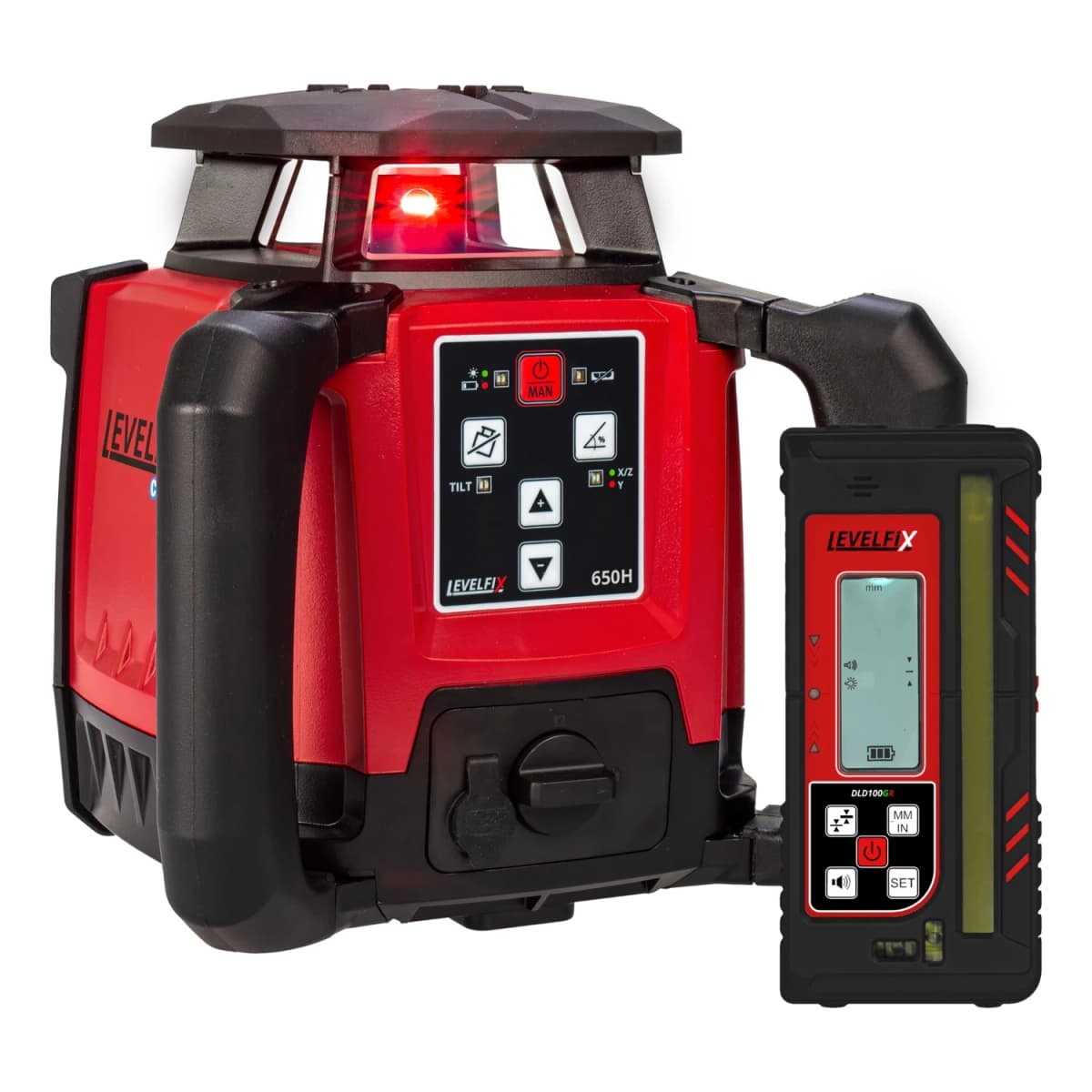 Levelfix 650H Roterende Laser Set Incl. Ontvanger In Koffer - Rood - 600m - IP66 thumbnail 2