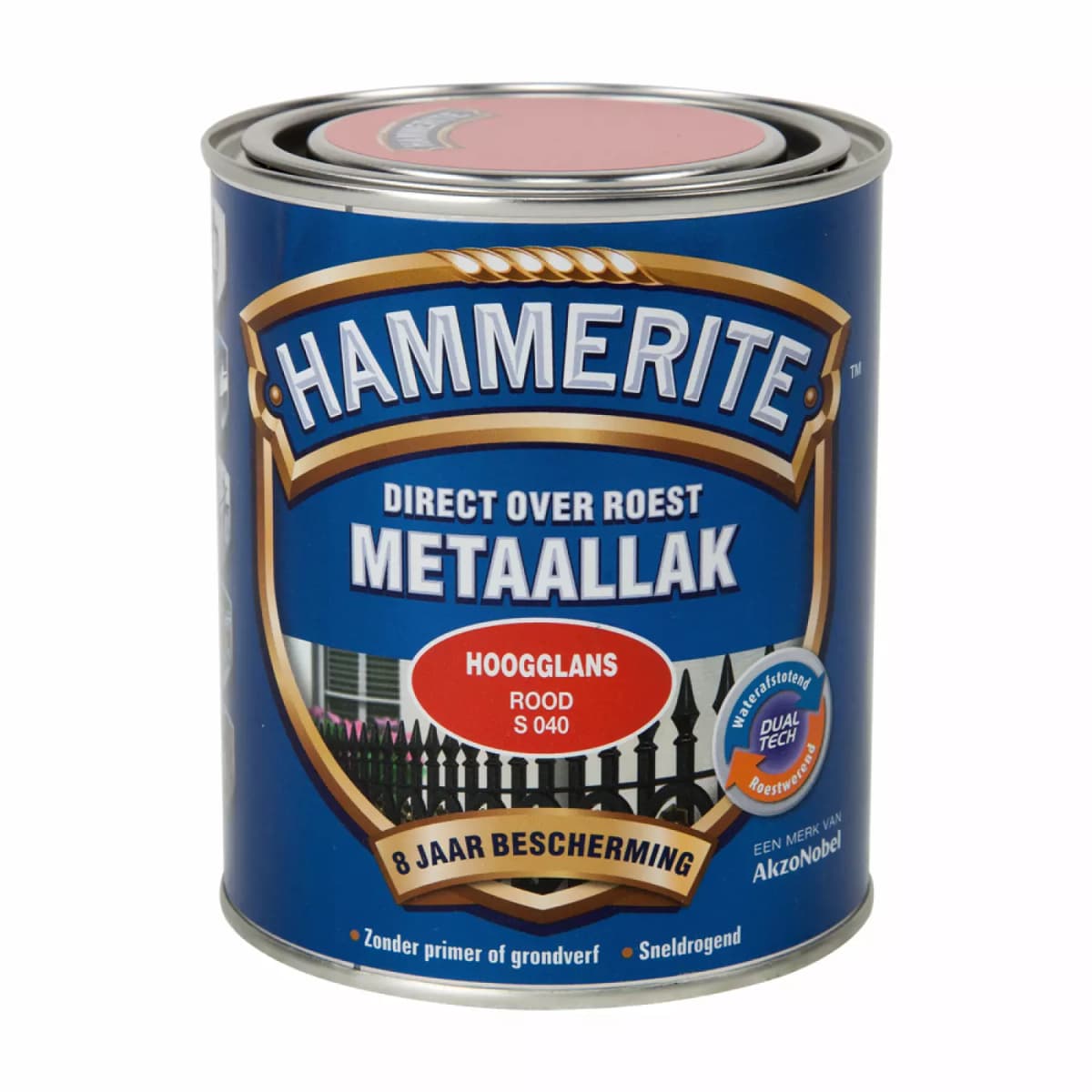 Hammerite Metaallak Hoogglans - Direct Over Roest - Rood - 0,75L