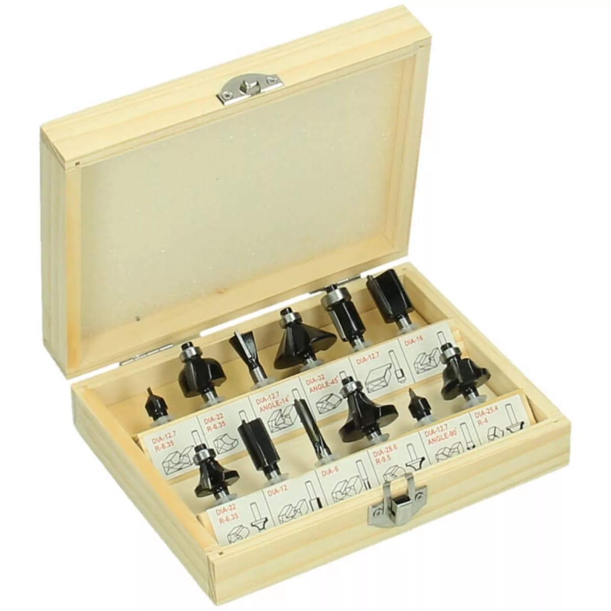 HiKOKI 500507 Proline 12-delige Frezenset In Houten Koffer - 8mm