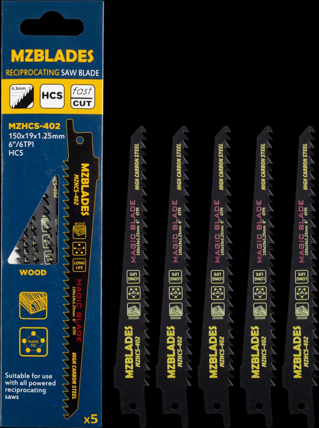 Multizaag MZHCS-402 Reciprozaagblad Hout - 5 Stuks thumbnail 2