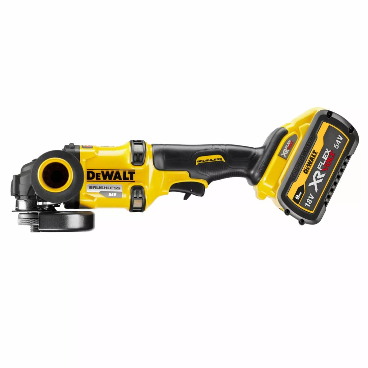 DeWALT DCG418X2-QW 54V Li-ion XR FlexVolt Accu Haakse Slijper Set (2x 9.0Ah) In TSTAK - 125mm thumbnail 2