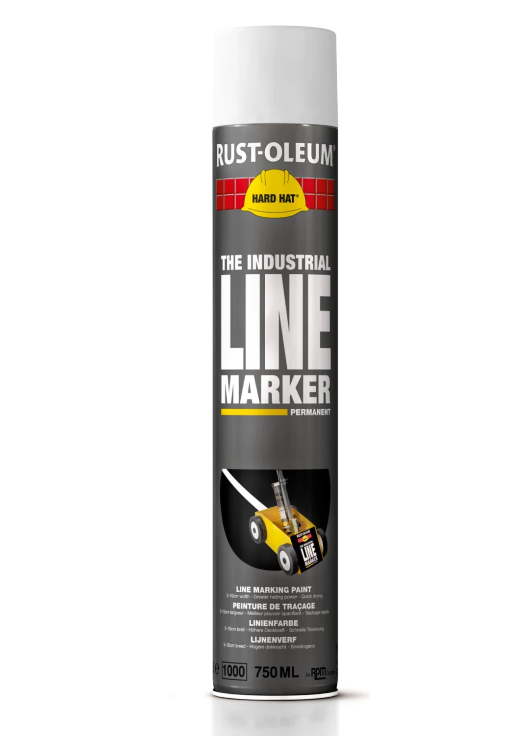 Rust-Oleum Hard Hat Lijnenverf Spuitbus - Wit - 0,5L